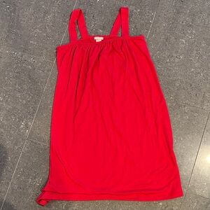 Forever 21 Red Sleeveless Ruffle Tank Dress